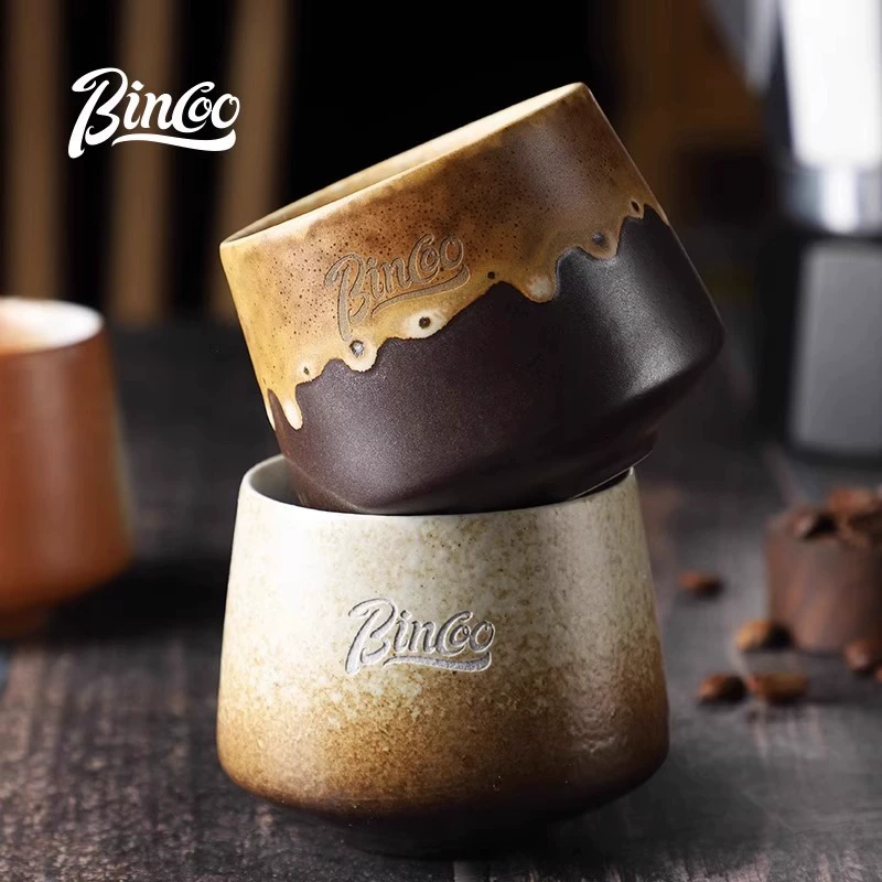 Bincoo flow glaze design niche coffee cup Japanese retro kiln change 200ML exquisite small ceramic cup