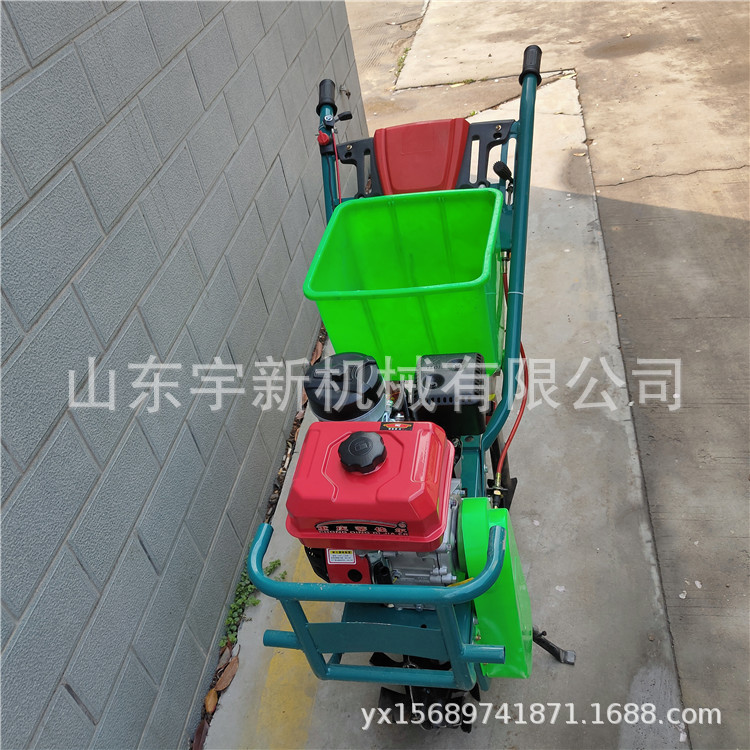 汽油手推式玉米播种机双行小麦条播机 小型手推追肥机