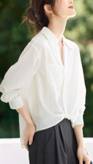 法式温柔优雅气质女士上衣显瘦小衫2025年秋季新款蕾丝长袖白衬衫