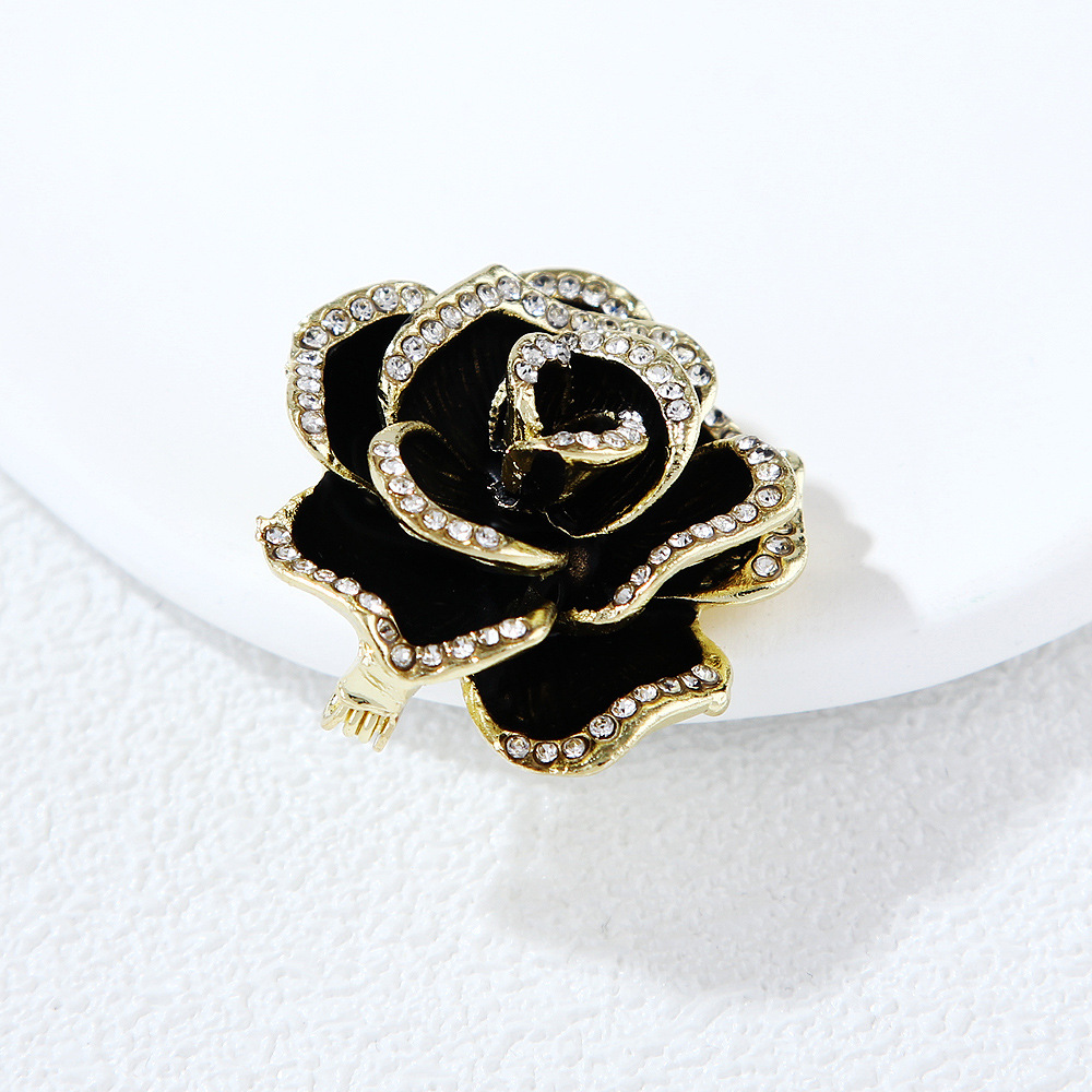 Elegant Flower Alloy Enamel Inlay Rhinestones Women's Brooches display picture 2