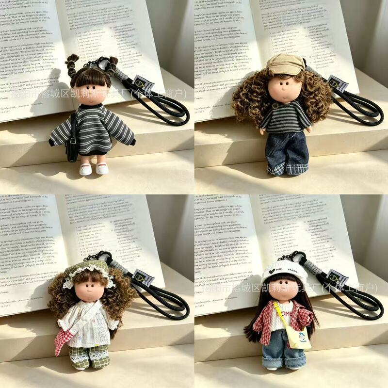 14cm Spanish potato doll with lanyard, doll pendant, girl's keychain, plush toy, gift