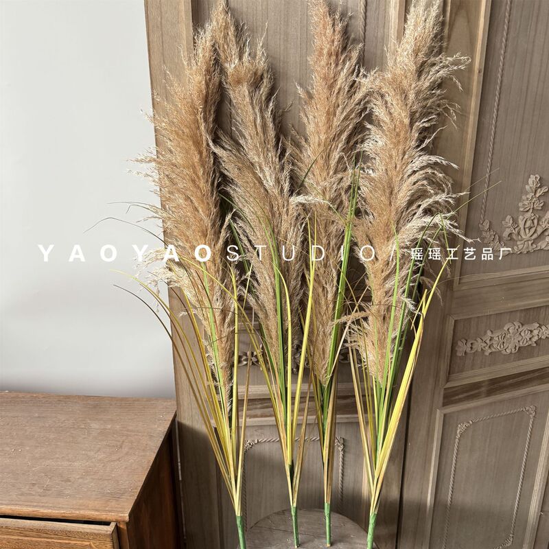 Trendy Dead Grass Reed Bionic Reed Mall Hotel Landscape Decoration Ornament Window Photography Prop Green Plant