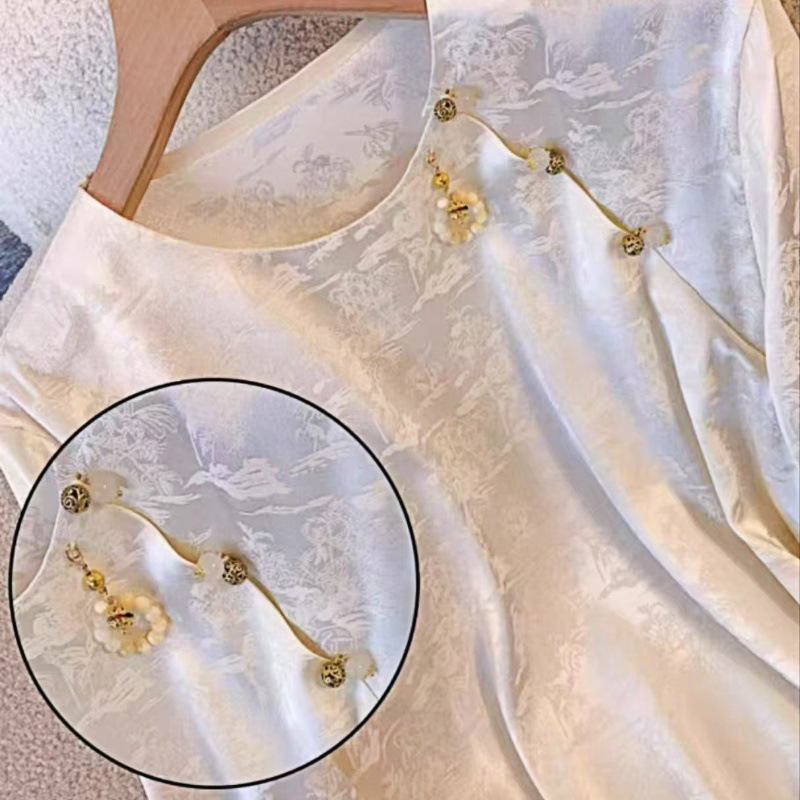 金属チャイナドレスボタン、ソリッドブロンズレトロボタン、ゴールデンシルバー中国風唐スーツと漢服の高級装飾ボタン|undefined