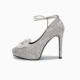 New Chinese Style Light National Style Shoes Women's Gentle Style Thick-soled Velvet High Heels Bride Main White Wedding Dress Flower Wedding Shoes