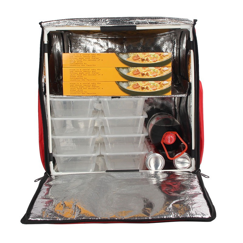 91 L para llevar incubadora soporte interno mochila pizza aislamiento fresco-mantenimiento caja diseño LOGO para llevar