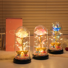 クロスボーダークリエイティブローズナイトライトシミュレーションブーケ永遠の花装飾雰囲気装飾品中国のバレンタインデーのギフト