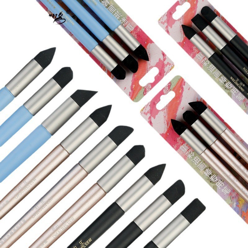 Juego de brochas para pintura al óleo con esponja y pinceles detallados