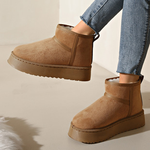 European Size Thick-Soled Snow Boots for Women in Winter Fleece-Lined Thickeneded Warm Cotton Shoes 2025 New Northeast Anti-Slip Cotton Boots and Cotton Shoes