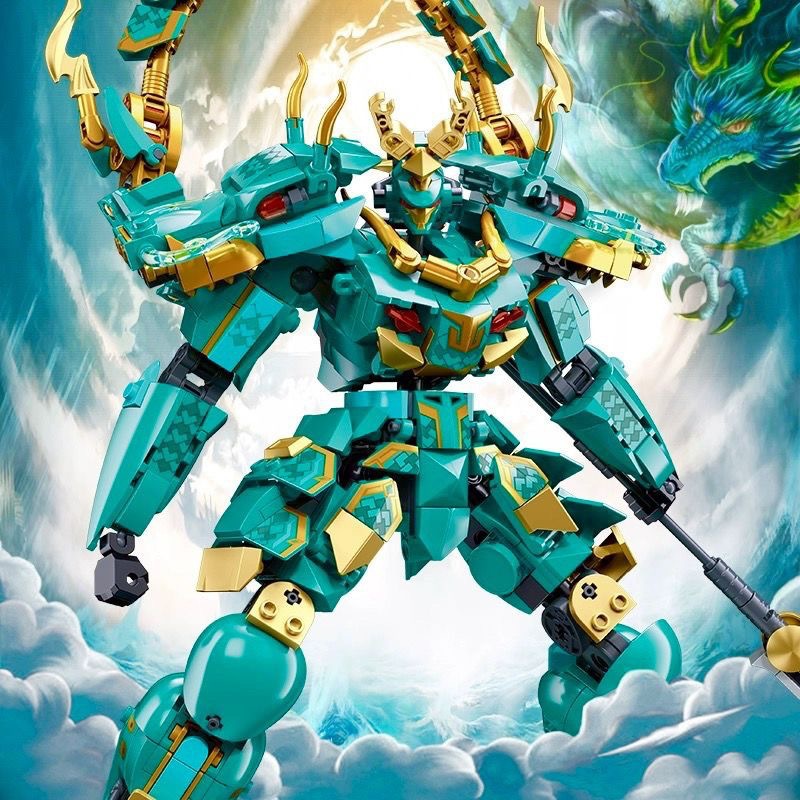 LITTLE LUBAN MOUNTAIN SEA SUTRA VERMILION MECHA 작은 입자 빌딩 블록 어린이 장난감 소년 건담 장식품 국경 머리
