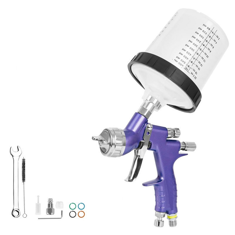 专业 HVLP 喷枪，三个喷嘴 HVLP 高雾化流量可调气动重力喷枪