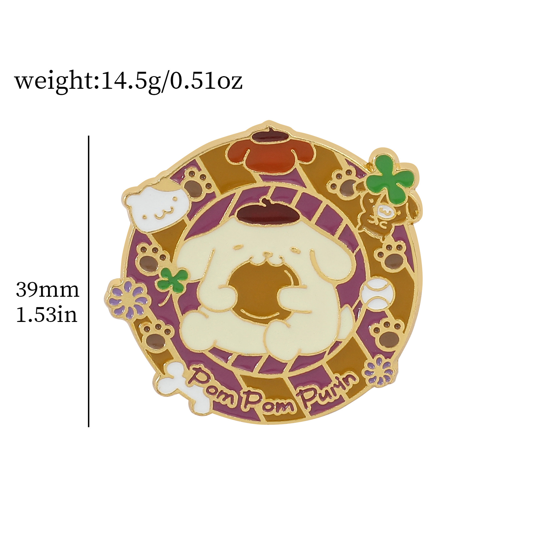 Venta caliente cien Sanrio serie de metal broche de dibujos animados coolomi Yugui perro KT gato todo-fósforo de moda insignia