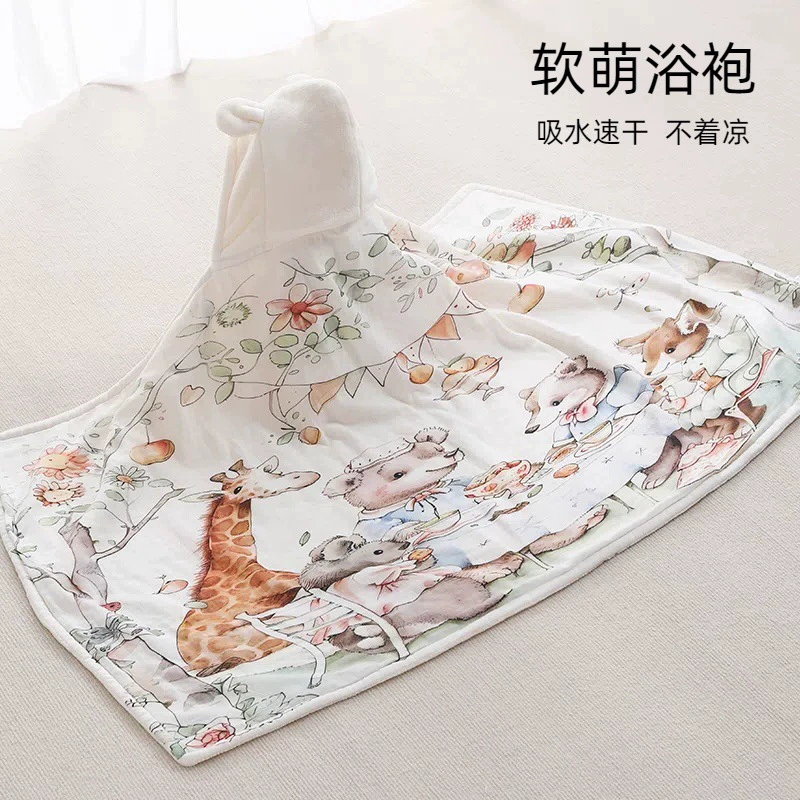 Детское банное полотенце Плащ с капюшоном для детей новорожденный ребенок может носить халат осенью и зимой с капюшоном