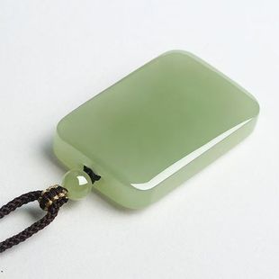 Xinjiang Hetian Jade Pendant Lake Water Green Peace Jade Pendant for Men and Women Duck Egg Green Lake Water Green Jade Pendant