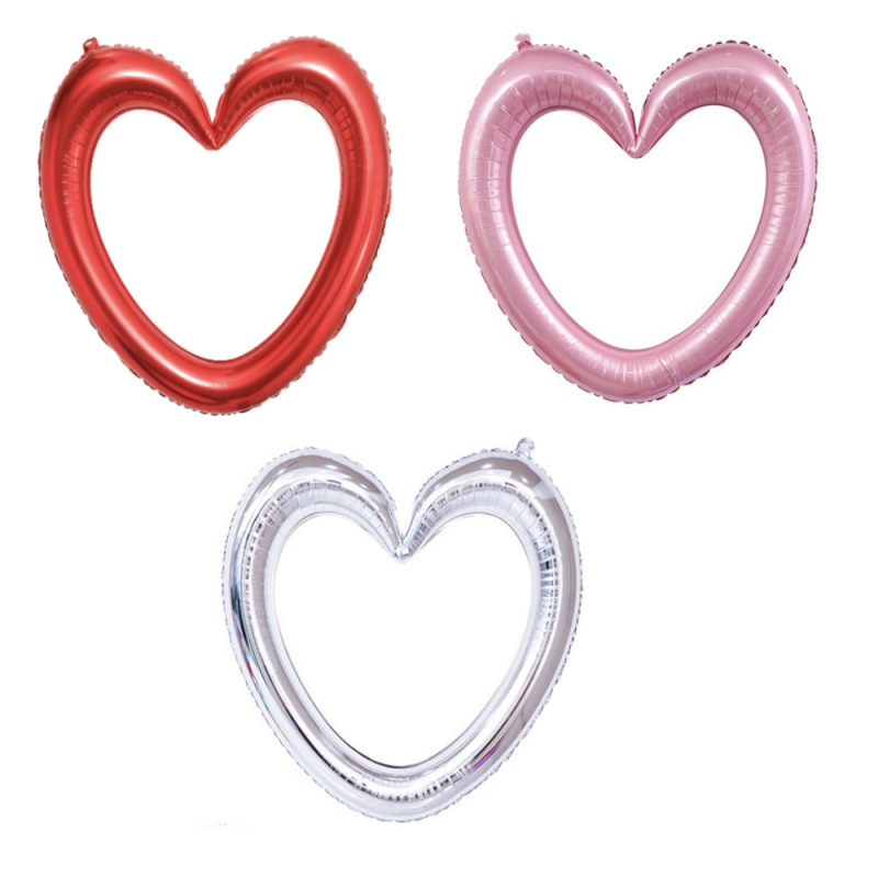 New 40inch Large Hollow Heart Hook Heart Photo Frame Love Valentine's Day Chinese Valentine's Day Confession Photo Balloon New 40inch Large Hollow Heart Hook Heart Photo Frame Love Valentine's Day Chinese Valentine's Day Confession Photo Balloon