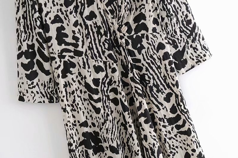 animal print V-neck dress NSAM20643