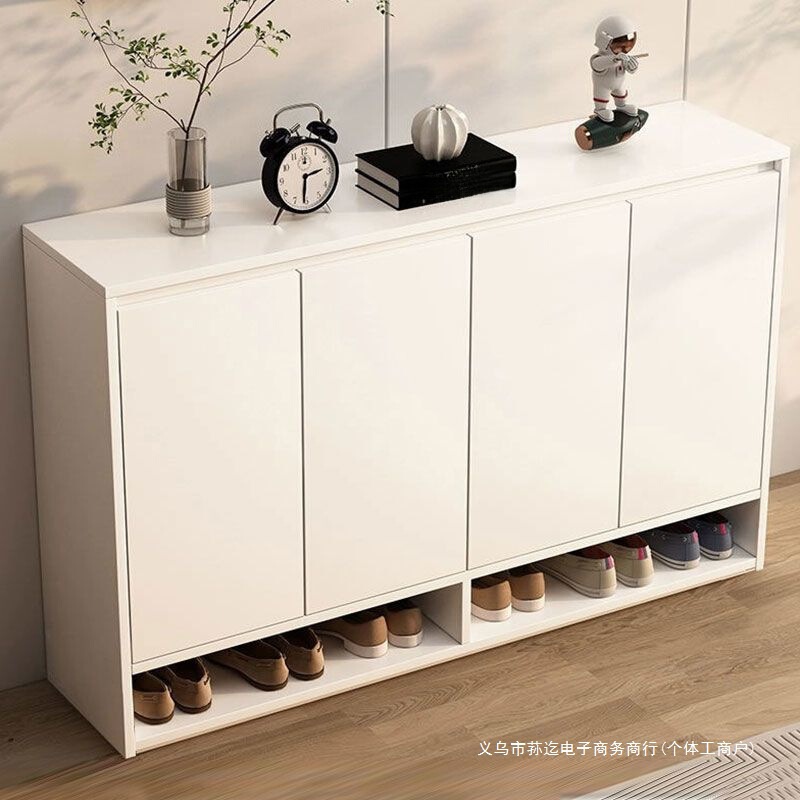 Pure Solid Wood Shoe Cabinet for Home Entrance, Large Capacity Entryway, Balcony Wall-Mounted Simple Multi-Layer Ultra-Thin Narrow Shoe Rack