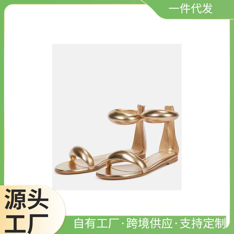 2025 Summer New European and American Style High-Heeled Sandals for Women, Super Fiber Material, Versatile and Slimming, Cross-Border Hot Style 12