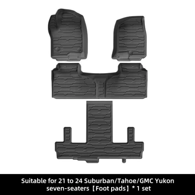 Suitable for 21-24 Suburban Tahoe Yukon Yukon Car Fully Environmentally Friendly Tpe Floor Mats (Modelə uyğun ayaqaltı) - 21-24-chevrolet-tahoegmc-yukonsaabban-single-layer-seven-seater-floor-mats