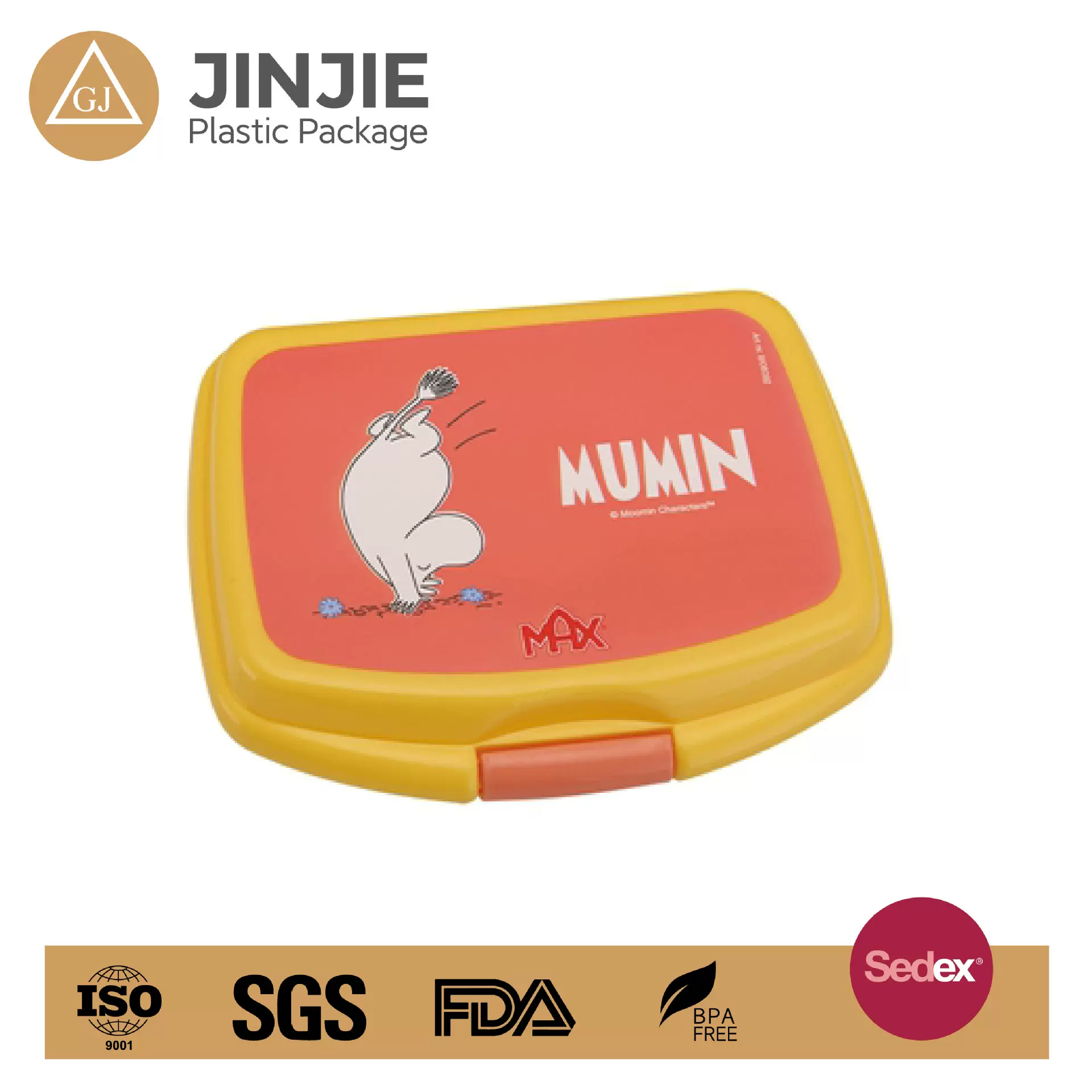 WOW可定制膜内贴儿童野餐盒PP餐盒饭盒食品级卡通图案午餐盒