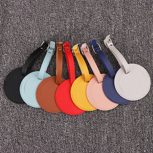 Colorful Pu Leather Luggage Tag Airplane Boarding Case Tag Luggage Check-In Anti-Loss Tag Luggage Accessories Luggage Tag