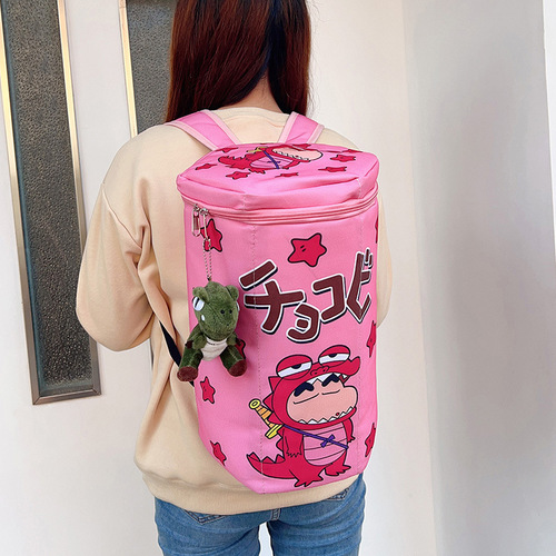 All things can be cute, small backpack crayon Shin-chan crocodile biscuit box large capacity double shoulder bag zipper bag backpack trendy