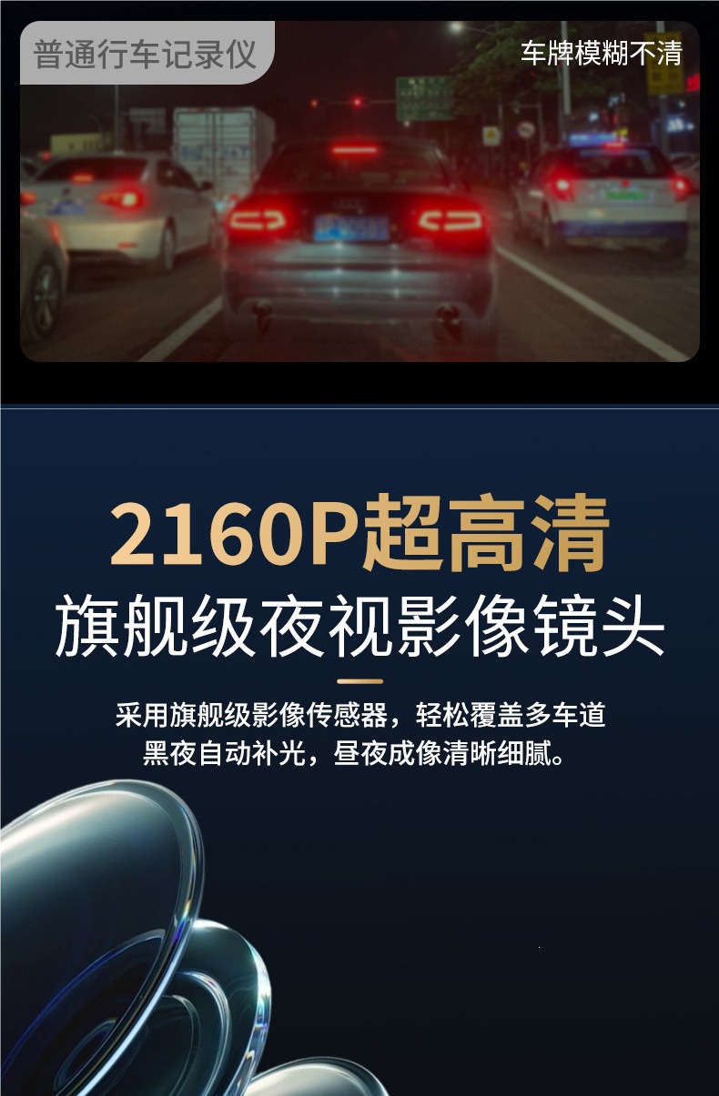 SenDao 2026 New Model 4K Triple-Lens Dashcam with APP Connectivity, 24H Parking Monitoring, No Wiring Required, Wireless