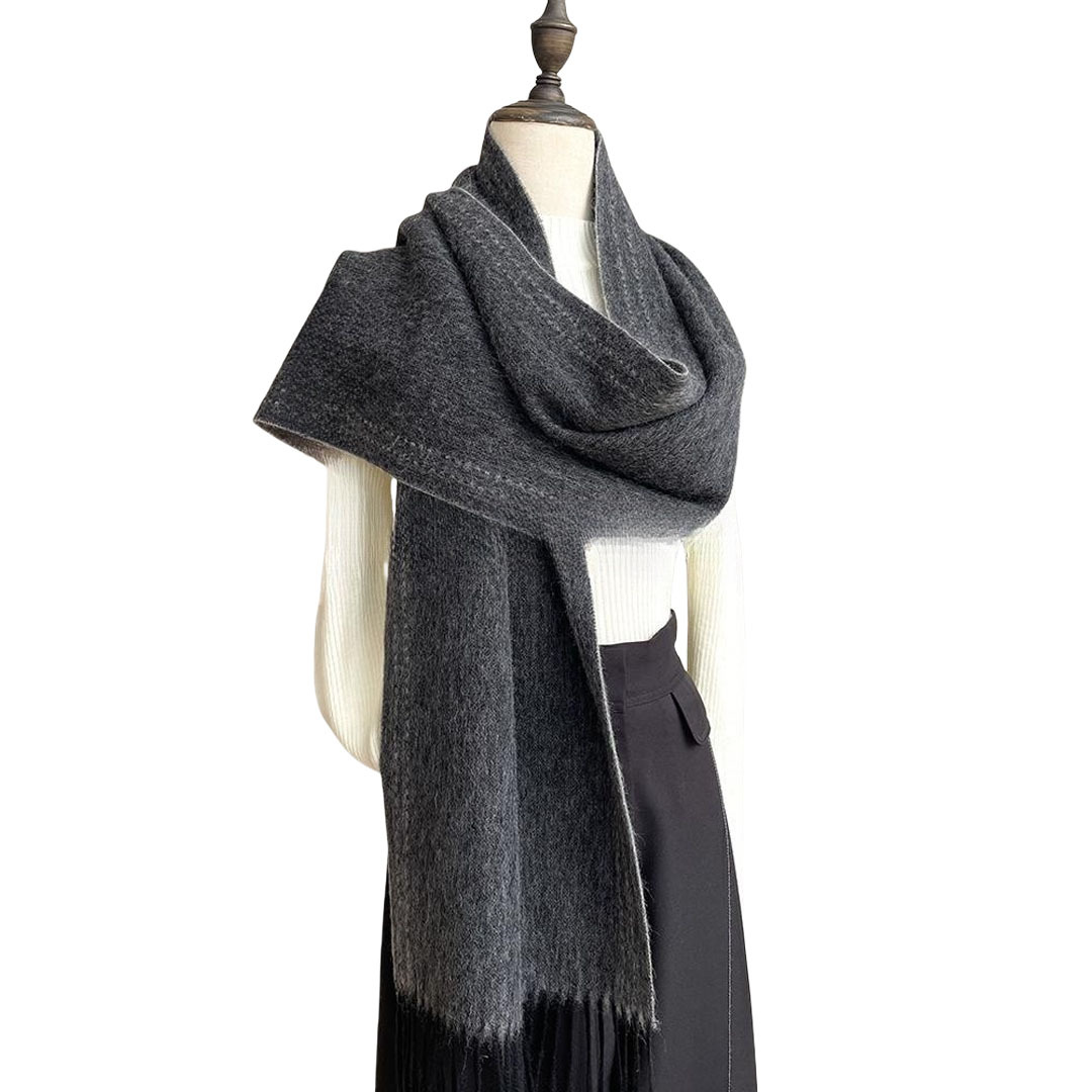 Doppelseitiger Damen Schal Aus Kunstkaschmir Für Den Winter_voghion.com