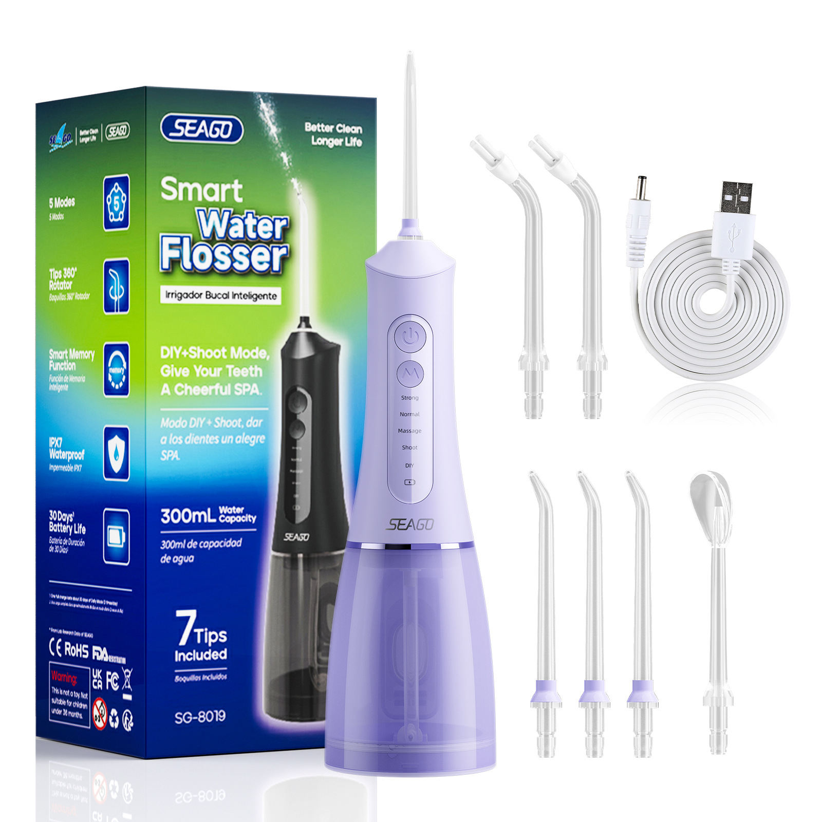 Fuente del dispositivo de lavado dental eléctrico Saijia, limpiador dental de fábrica, hilo dental de agua para el hogar portátil, dispositivo de lavado dental de regalo para parejas