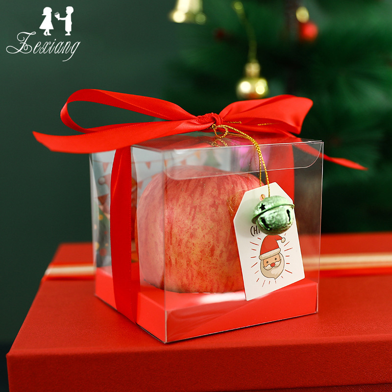 （捡漏特价）圣诞节DIY苹果盒平安夜礼物PVC平安果礼盒苹果包装盒