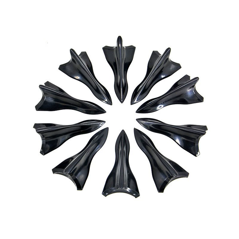 Black shark fin on roof spoiler Universal pointed carbon fiber bumper Car roof modification parts wind knife