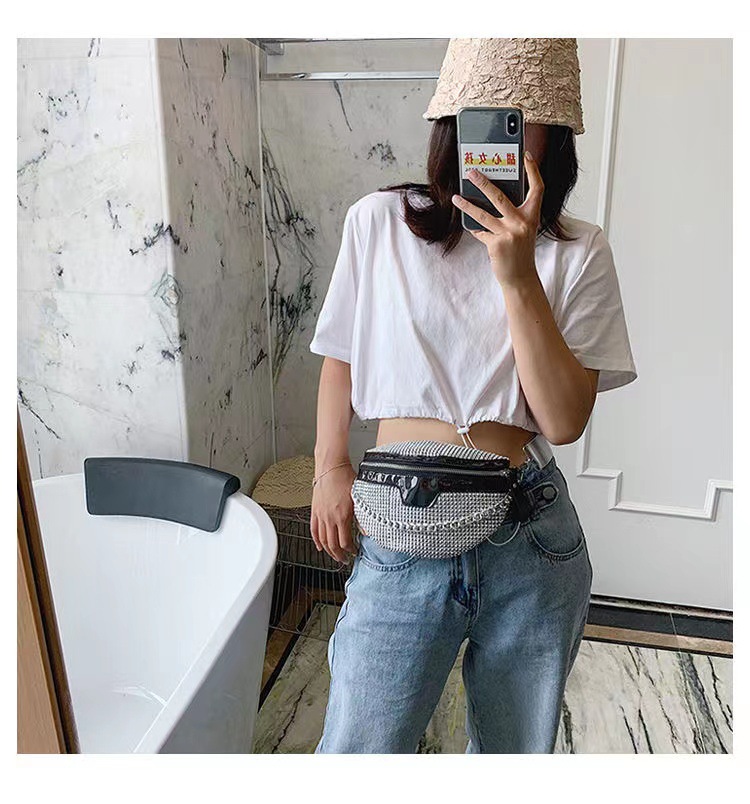 Sac bundy de célébrité d'Internet pour femmes 2023 nouvelle version coréenne polyvalente sac de poitrine en diamant brillant ins mode sac à bandoulière à bandoulière unique sac de taille_voghion.com