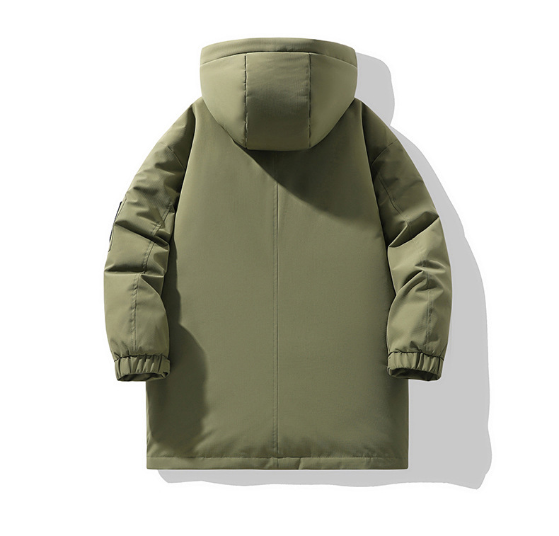 Giacca da uomo alla moda, da esterno, media, lunga, casual, con cappuccio, multi-borsa, da coppia, spesso_voghion.com