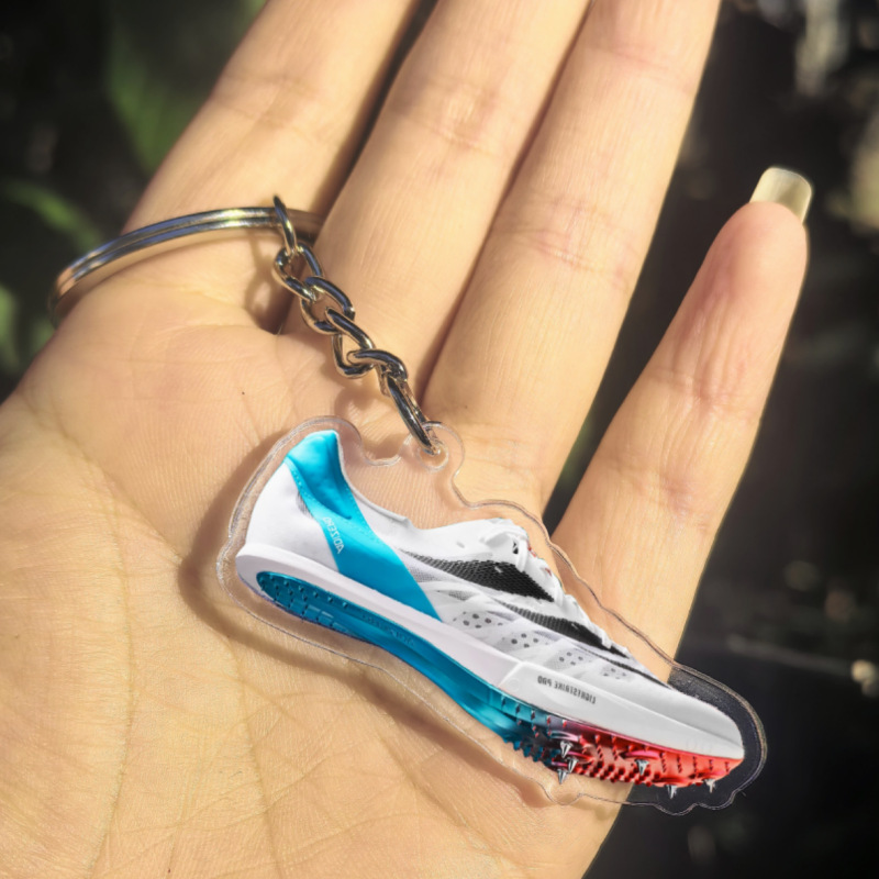 (2개) 육상 선수 네일 슈즈 키 체인 펜던트 런닝 슈즈 스프린트 미드 필드 러닝 스포츠 학생 백팩 교수형 스포츠 스토어 선물