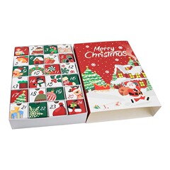 クロスボーダー新しいキャンディボックスクリスマスアドベントカレンダーセット紙箱クリスマス1-24カレンダー正方形ボックス在庫あり