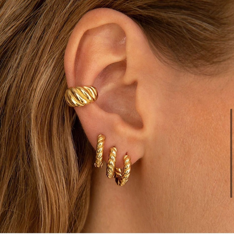 Women'S Gender Fashion Twist Copper Earrings Plating Copper Earrings
