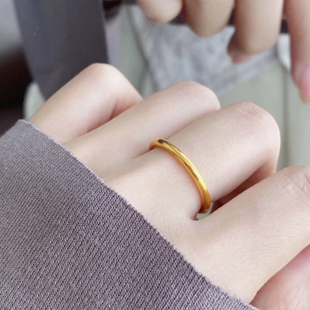 Glow High-grade Essentiol Ring Titanium Steel Ring Women's Cold Style Niche Design Trendy Fashion Personalized Index Finger Light Luxury and Delicate