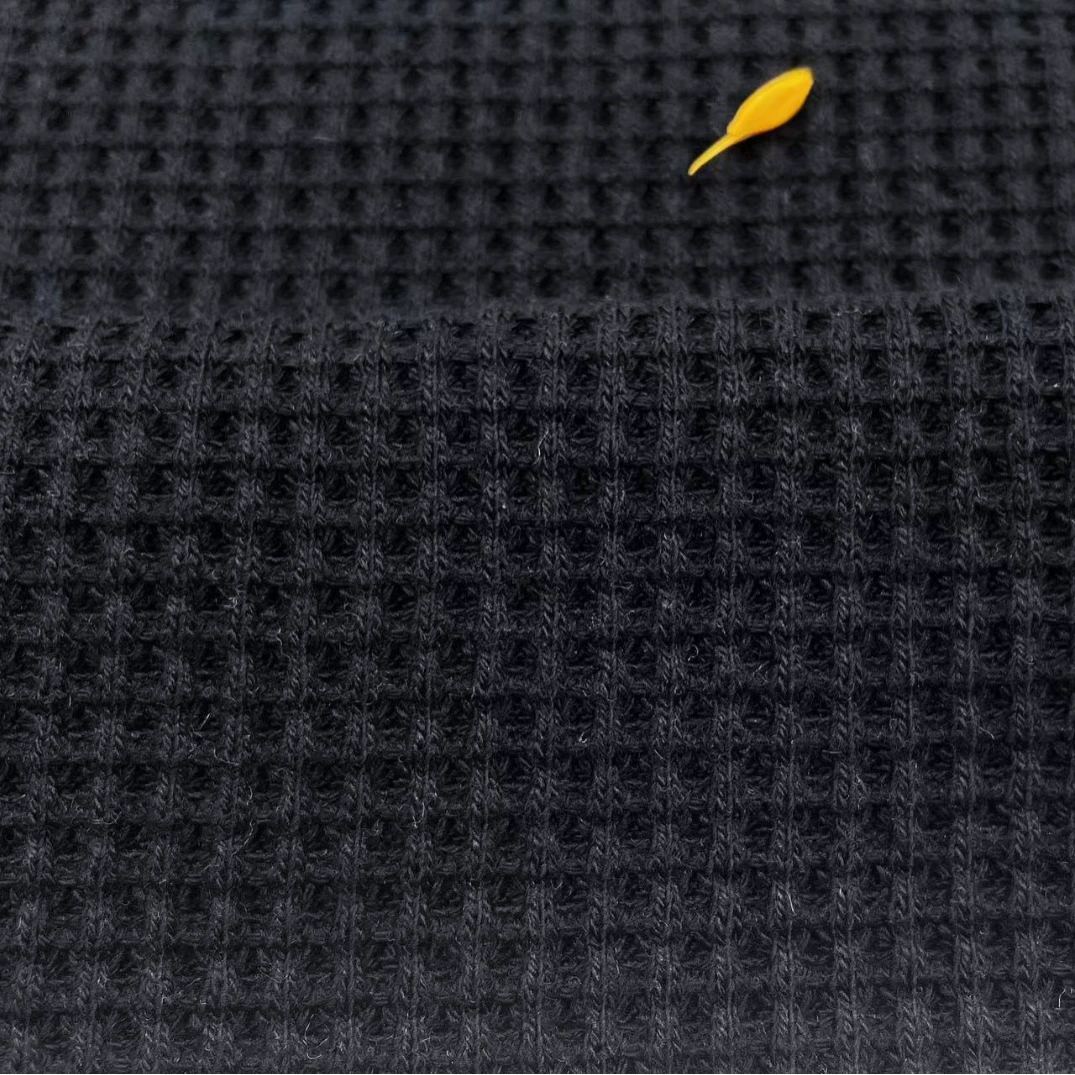 Текстурный вафельный многокрасный 390 г смес polyester-cotton ткань выпукло-вогнутая клетка осенняя и зимняя вязаная модная толстовка чистый хлопок вафельная
