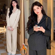 【定制】孕妇装秋冬网红爆款连帽半拉链加绒T恤宽松遮肚显瘦卫衣