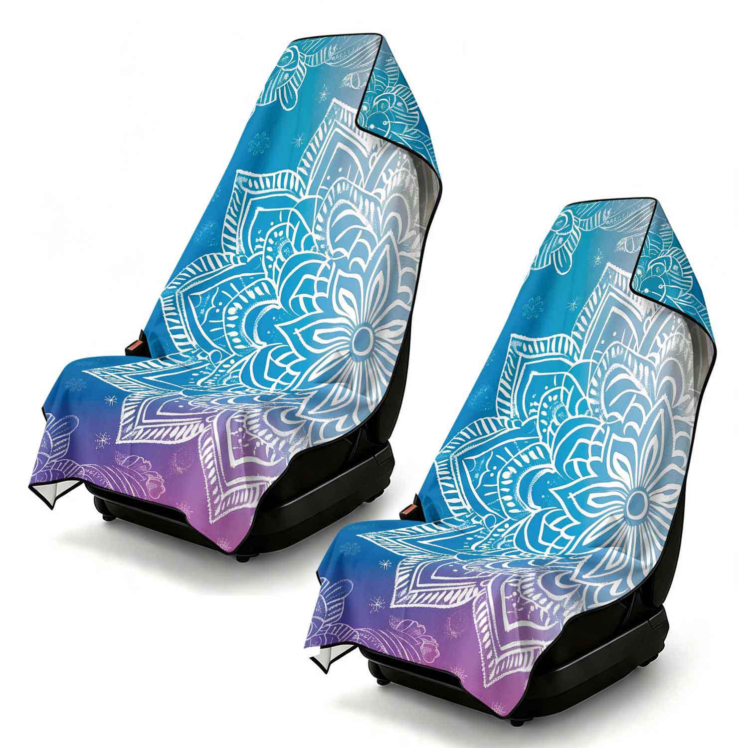 2-piece dual-use car seat cover, ultra-fine fiber, can be used as a beach towel, printed car protective seat cover 6