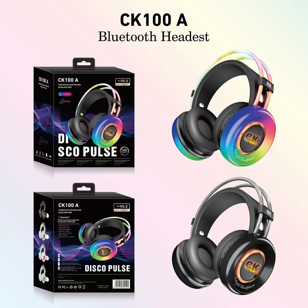 Yeni CK100A Baş Üstü Bluetooth RGB Işık Bilgisayara Özel Oyun Kulaklıkları_voghion.com