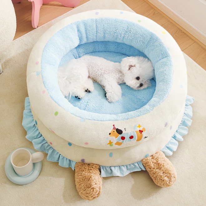 新款狗窝四季通用宠物沙发泰迪比熊睡垫半封闭猫窝冬天加厚安全感