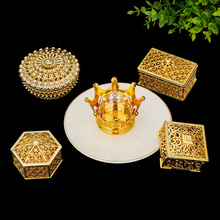 欧式镀金银塑料糖果盒方形镂空创意婚礼喜糖盒结婚伴手礼喜糖盒子