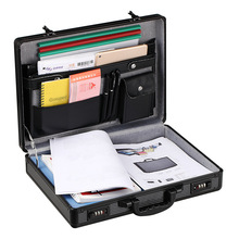 密码手提箱铝合金证件收纳文件商务公文箱家用带锁便携式保险盒跨