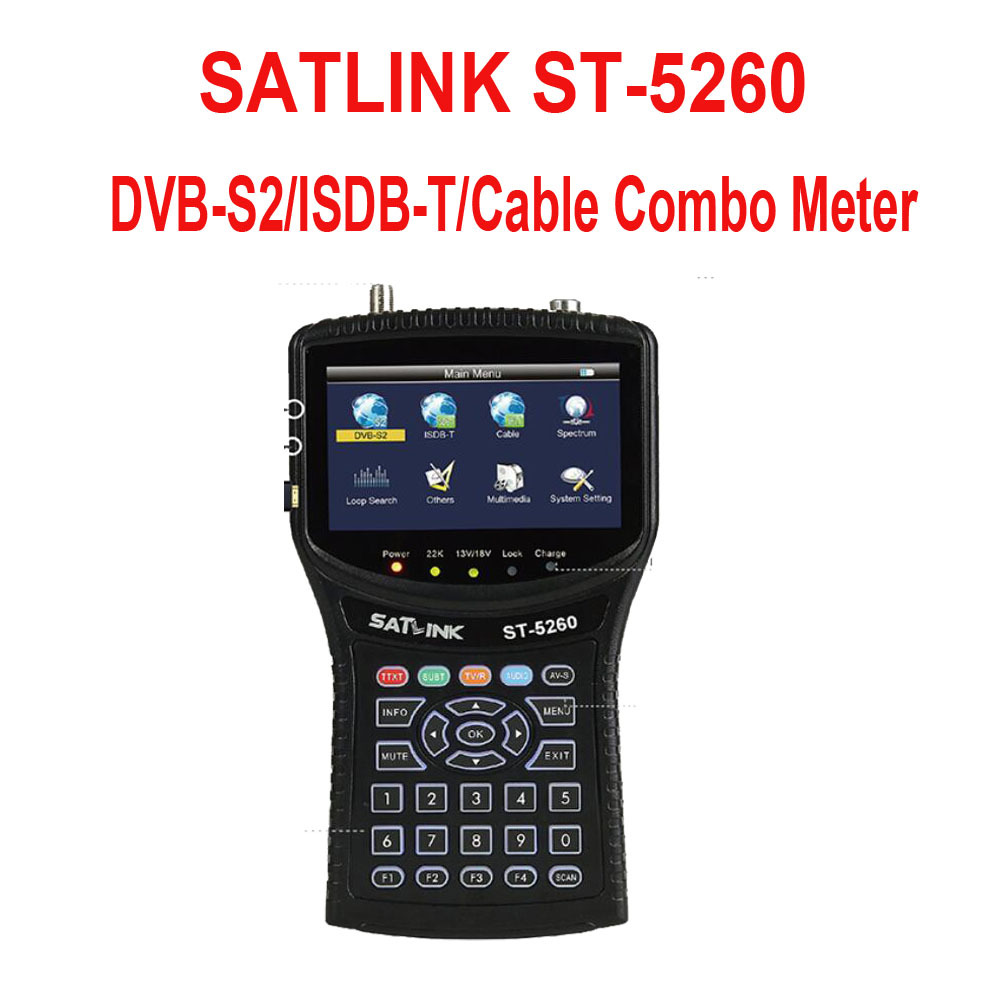 Satlink ST-5260 DVB-S2/ISDB-T/J83B Cable H.265G高清寻星仪