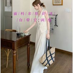 法式气质高级感套装2025夏季新款老钱风时尚马甲阔腿裤两件套宽松