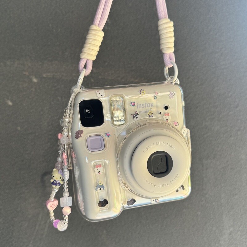 Minise Transparent Case Instax Crystal Hard Shell Camera Protective Case Chain