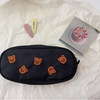 Brand cute capacious pencil case, stationery for elementary school students, storage bag, South Korea, with little bears, with embroidery