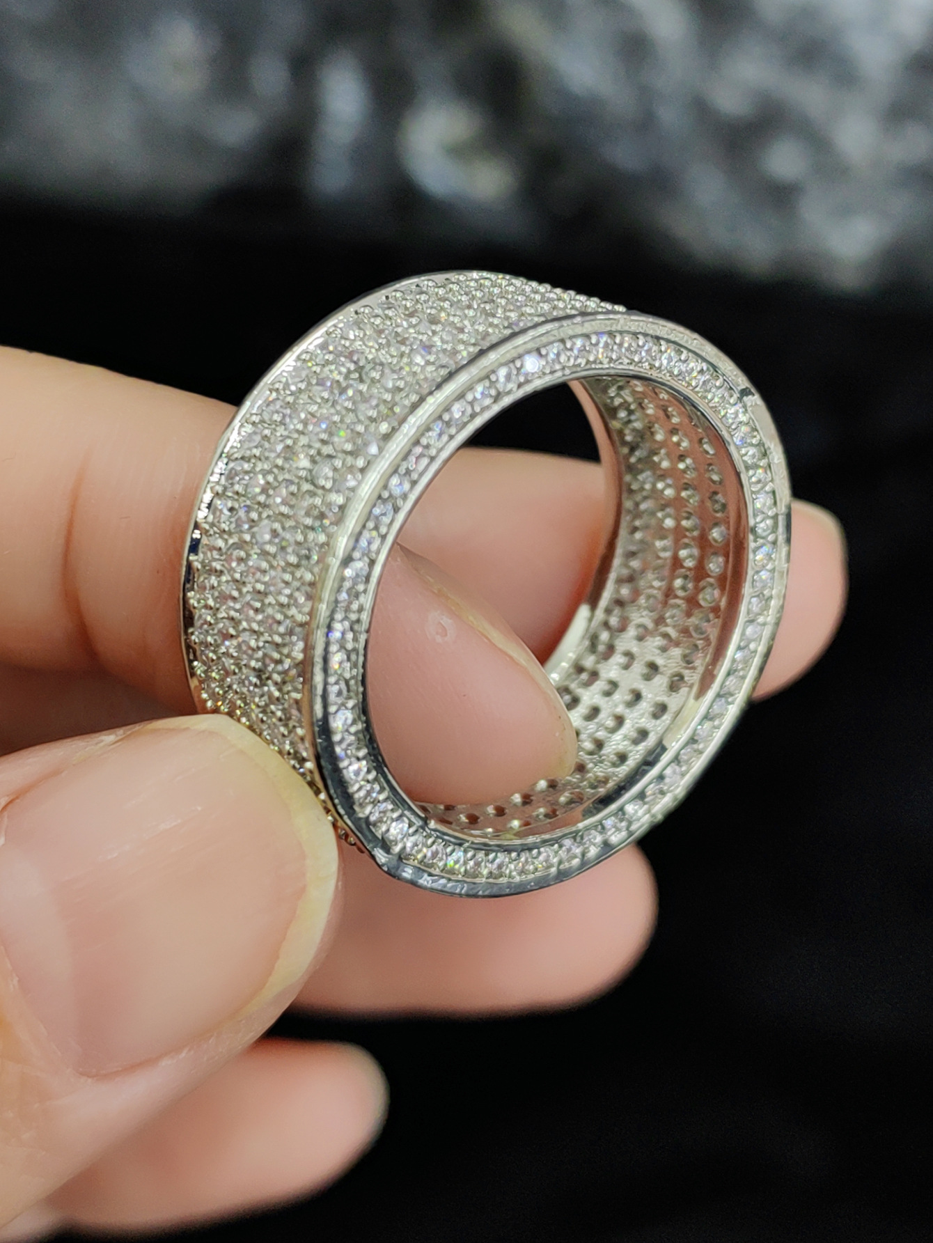 Europa y los Estados Unidos nuevos anillos de zircón de bronce caliente Hip Hop comercio electrónico transfronterizo Europa y los Estados Unidos fabricantes de anillos de hombres y mujeres al por mayor image 8