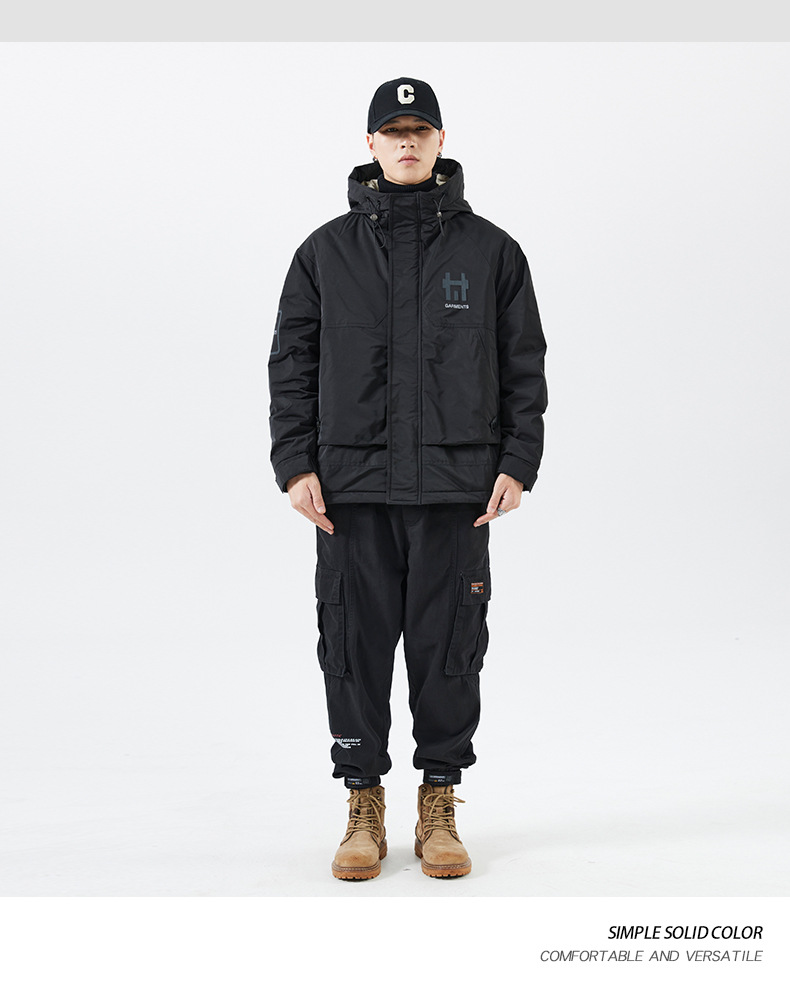 Veste de sport à capuche épaisse et longue pour homme, haut de gamme, style décontracté, de marque américaine, tendance, hiver_voghion.com