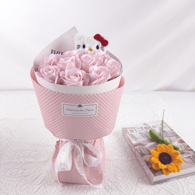 新しいワルツブーケ、半完成花殻、花泥ロリポップ、スナック、DIYフラワーアレンジメント材料、花売りの屋台|undefined